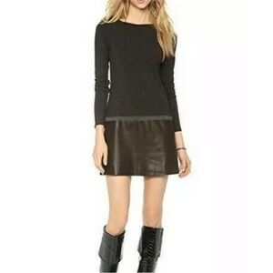 Theory Black Keiran Lambs Leather Skirt Dress small
